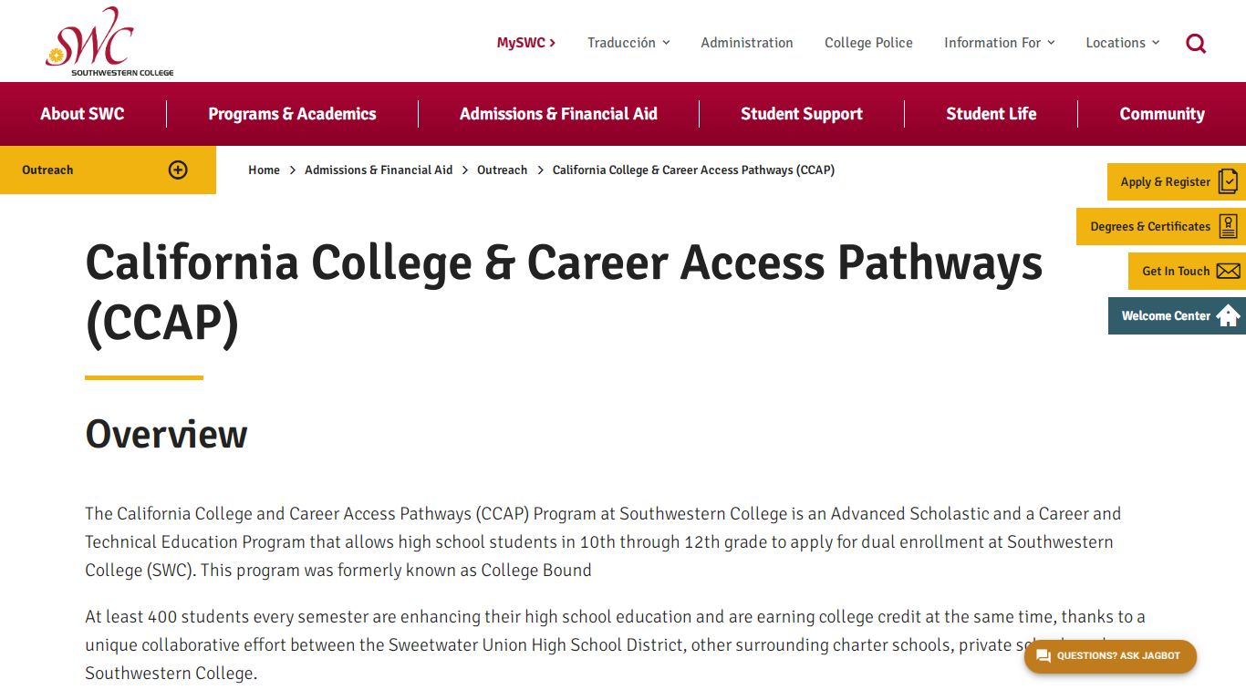 California College & Career Access Pathways (CCAP)
